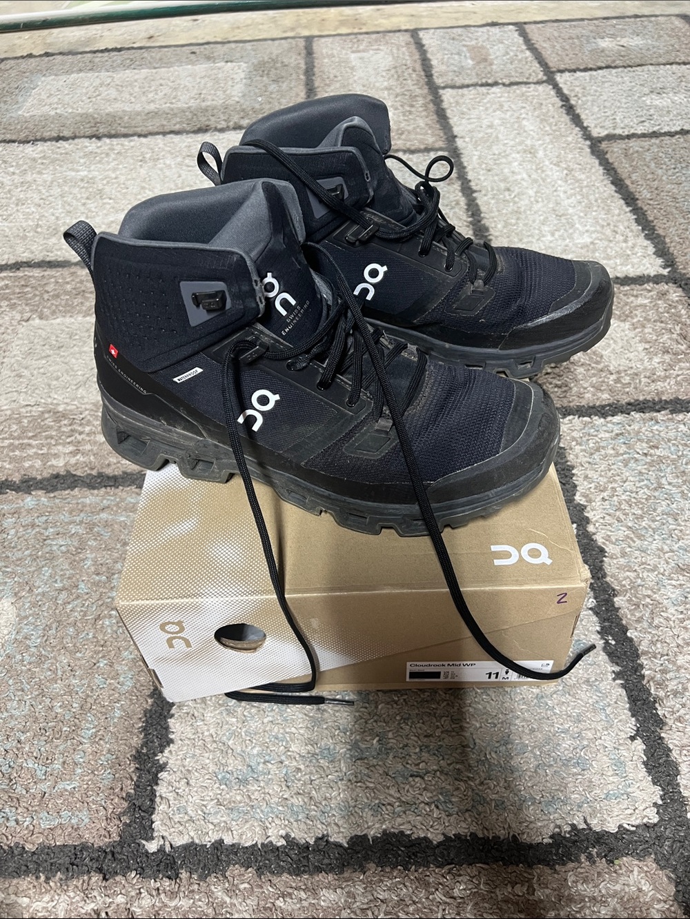 On Running Black Men's Cloudrock Mid Waterproof with High Ankle Support